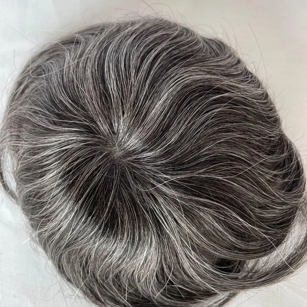 Human Hair Toupee Men Pwigs1B40 Thin Skin PU Bald Spot European Hair Patches 8cm X 8cm