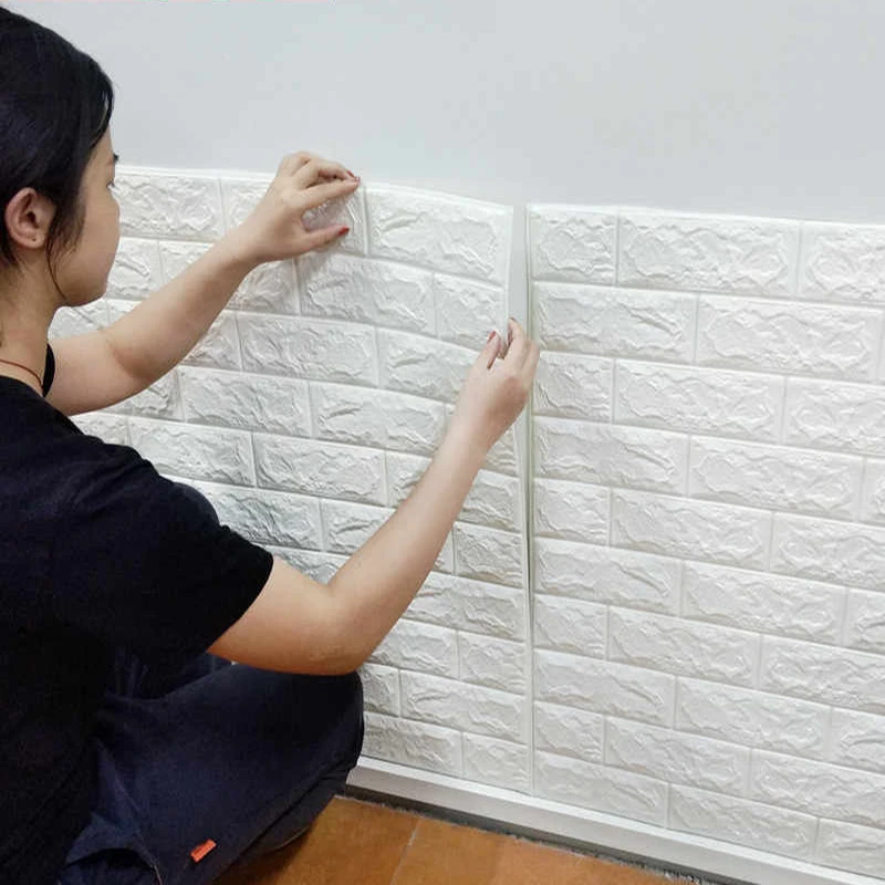 70cm*1m 3D Brick Pattern Wall Sticker Self-Adhesive Panel Waterproof Living Room Wallpaper Home Decoration Luxury Home Decor Pvc 5