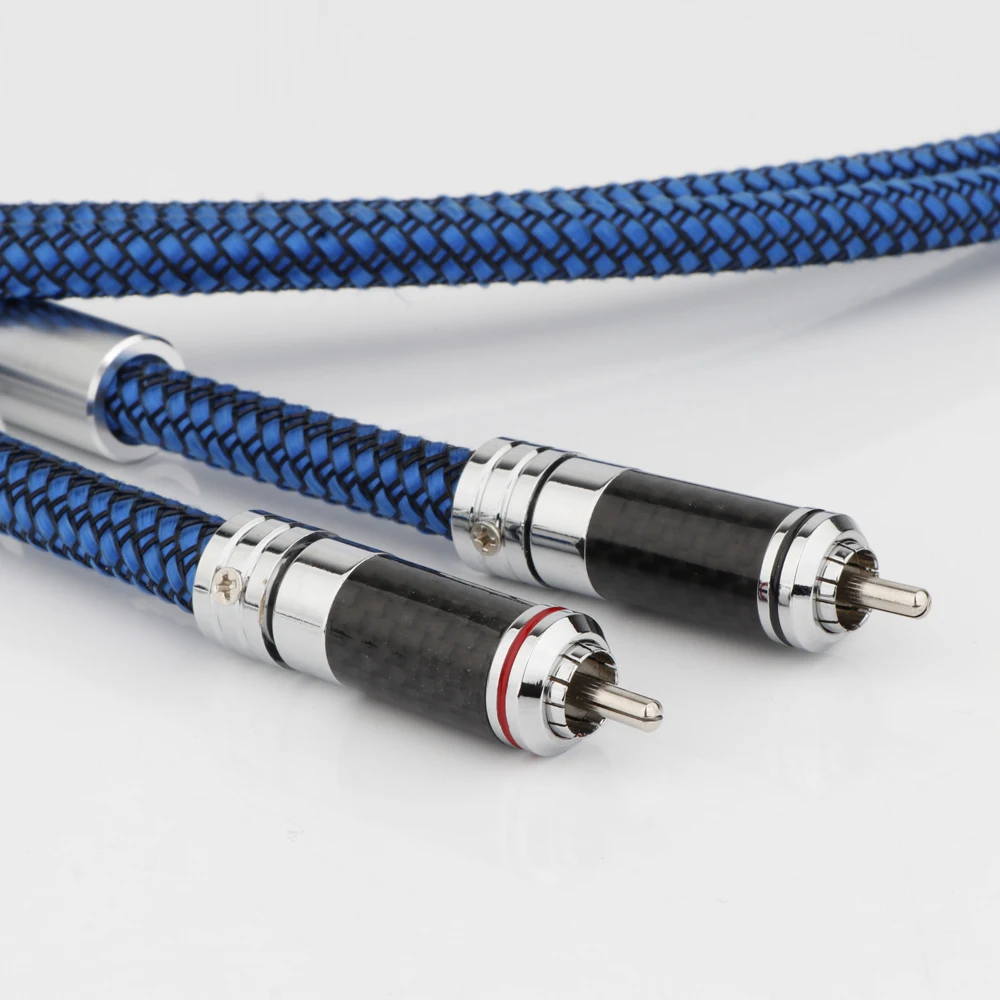One Pair St48b 4n Copper Silver Plated Interconnect Cable With Rhodium Plated Rca To Rca Male