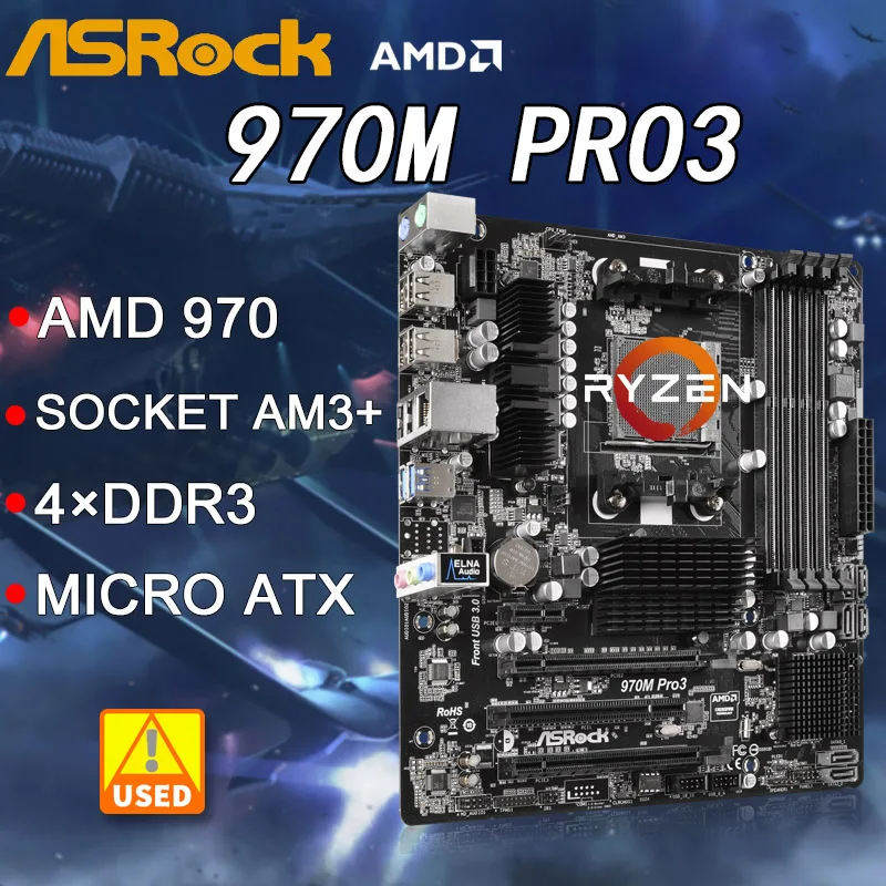 Am3 Am3+ Motherboard For Asrock 970m Pro3 Motherboard Ddr3 64gb Amd 970 Usb 3.1 M-atx For Amd Phenom Ii X6 X4 X3 Cpus - Motherboards - AliExpress