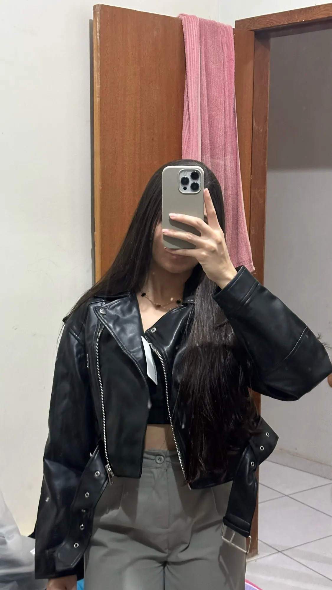 Ailegogo Faux Leather Short Jacket photo review