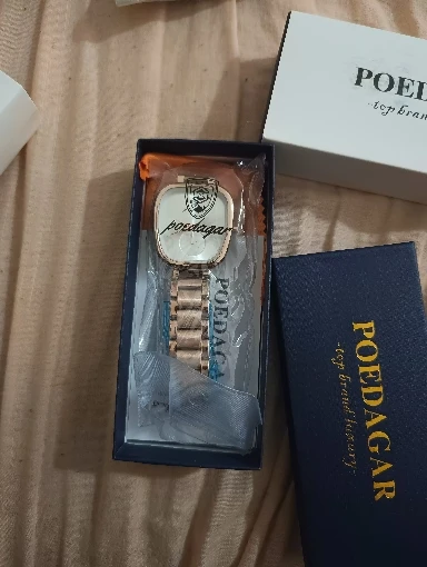 Poedagar relógio de luxo para mulher à prova dwaterproof água aço inoxidável quartzo senhoras relógio de alta qualidade relógios femininos elegante photo review
