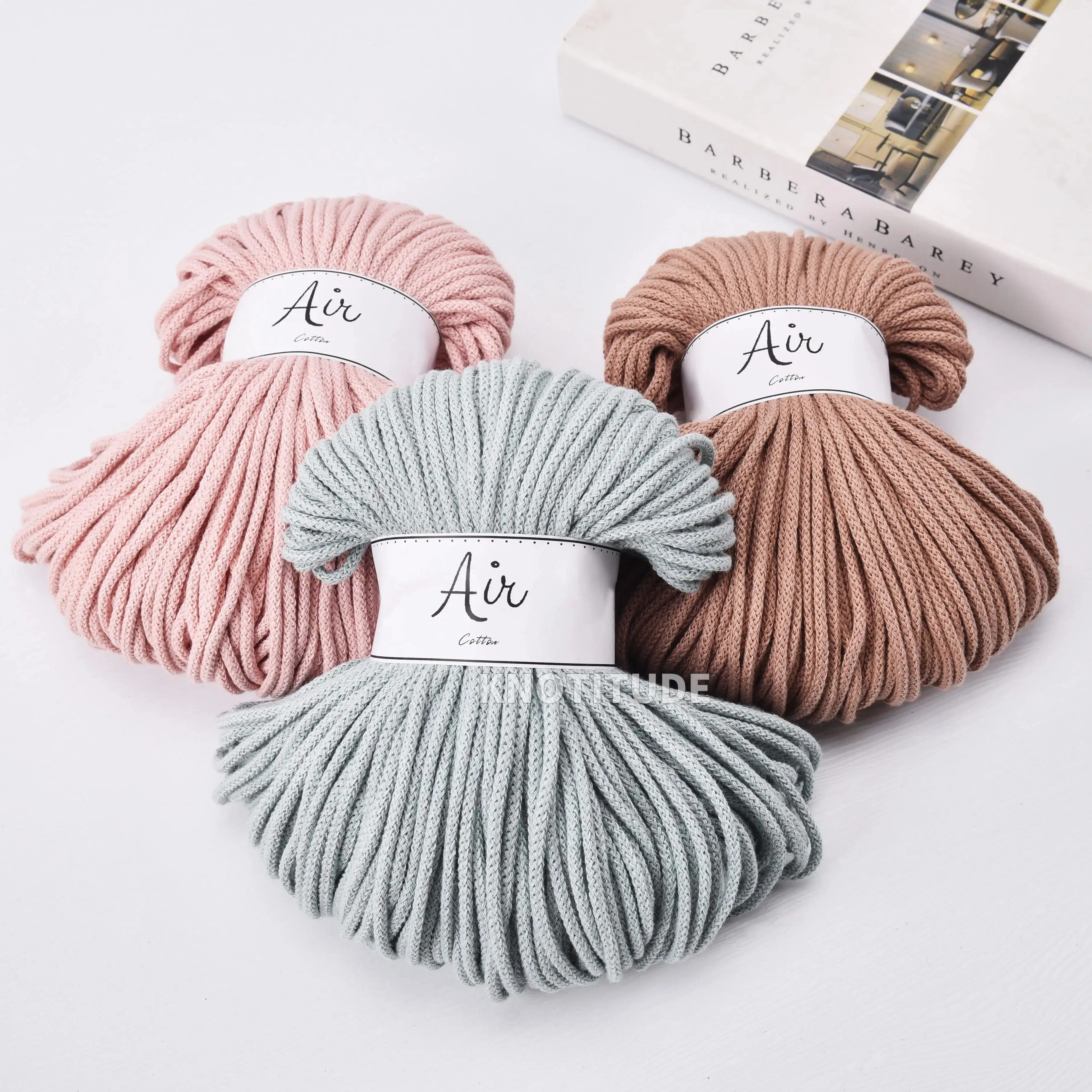 KNOTITUDE Braided Cord 3 mm 100yards Braided Cotton Cord Macrame Rope Premium Yarn Crochet Yarn Macrame String Cotton Yarn 2