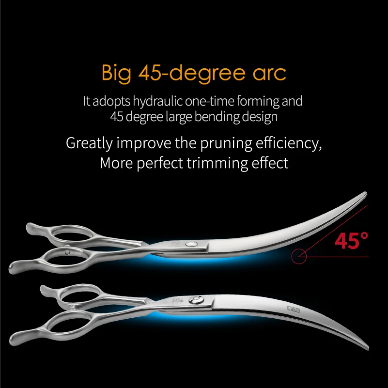 Big Super Curved Scissors 45&deg; 6/6.5/7/7.5inch Pet Dog Grooming Scissors Pets Hair Curved Shears