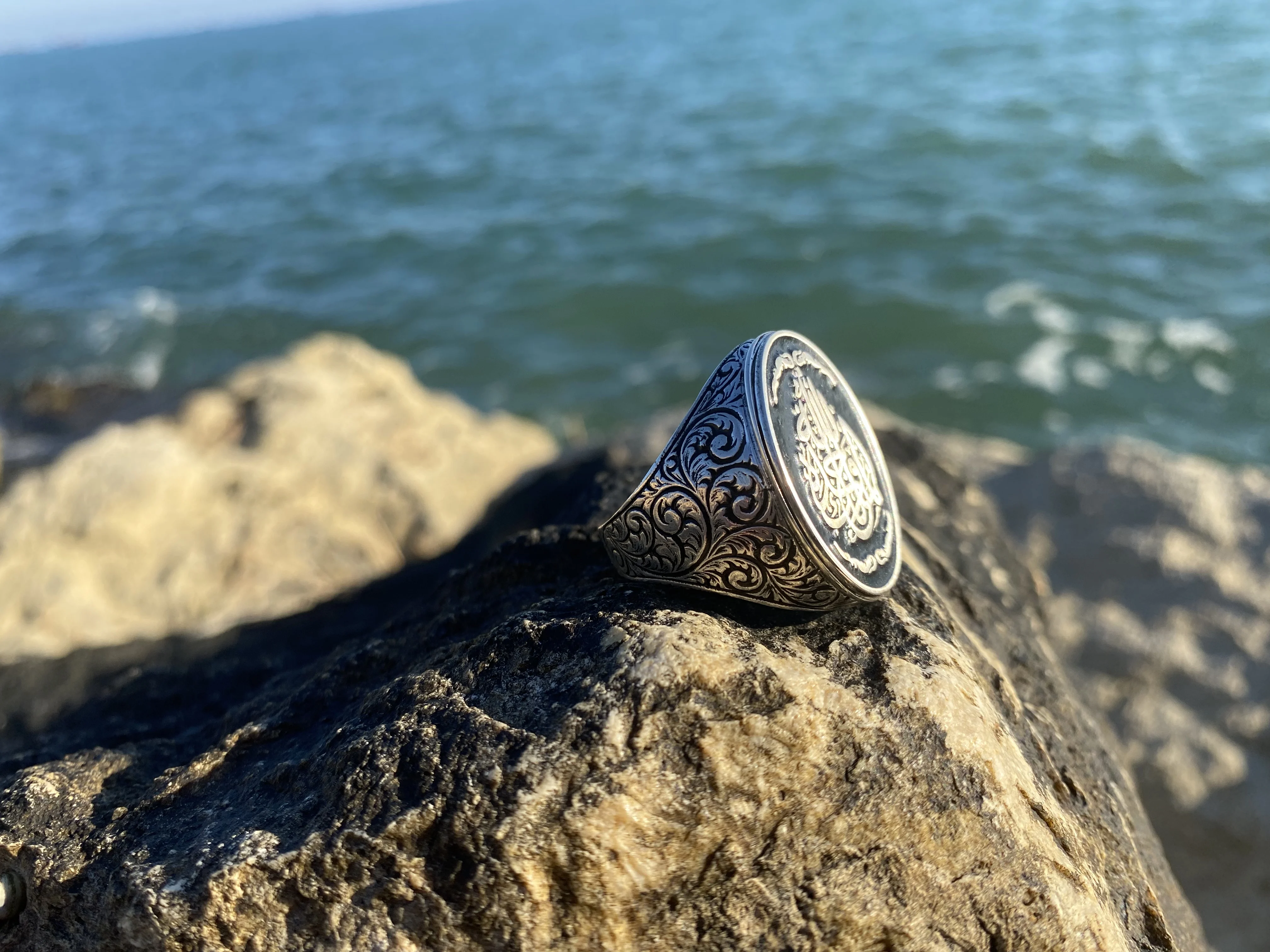 

Sultan Series - Special Desing Silver Ring With Allah Writing Fashion Turkish Premium Quality Handmade Jawelery, gift,