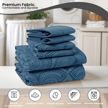 Paisley Microfiber Sheet Set 4