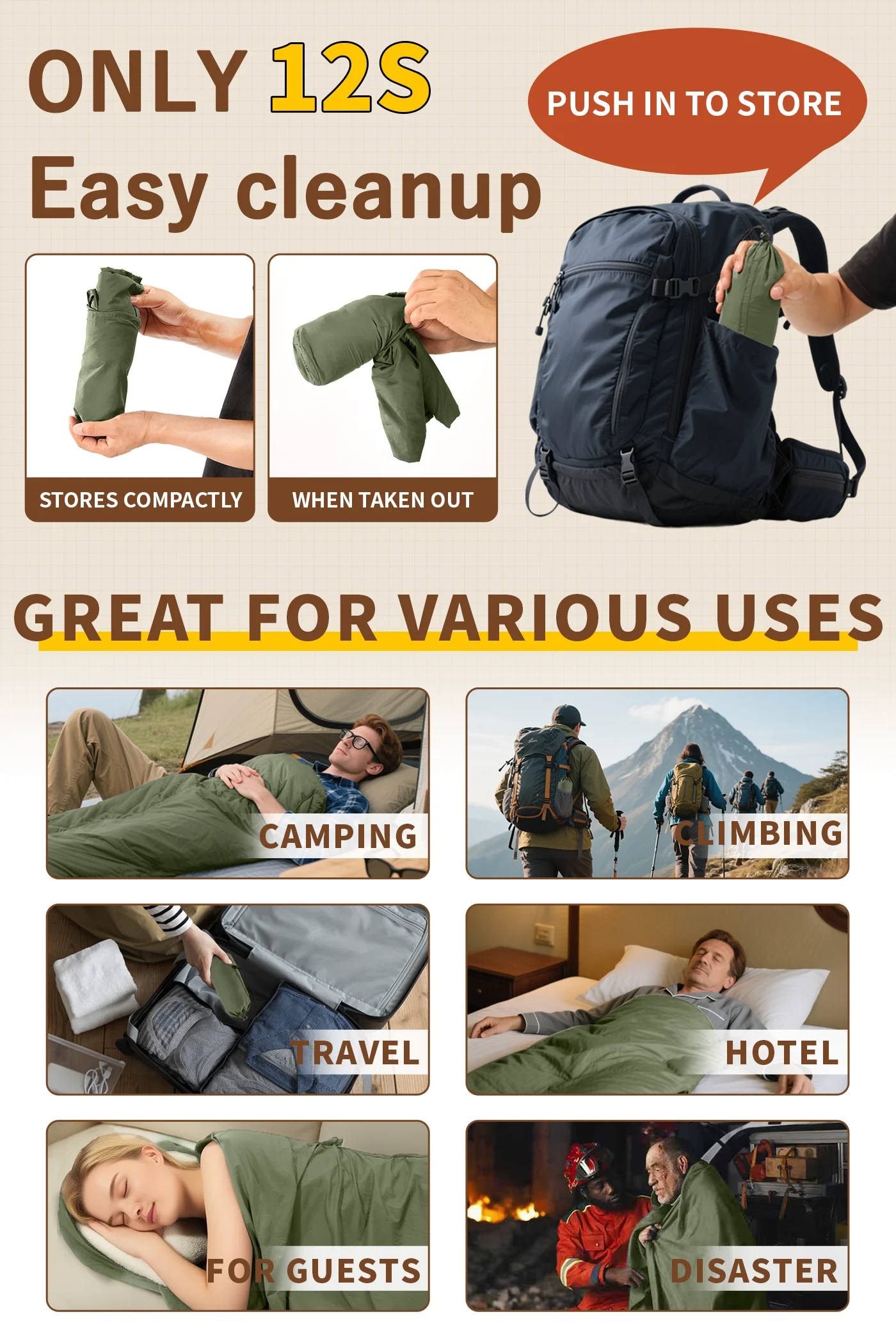 MAPLEAF Sleeping Bag Liner Ultralight Portable Mummy Hiking Single Travel Hotel Camping