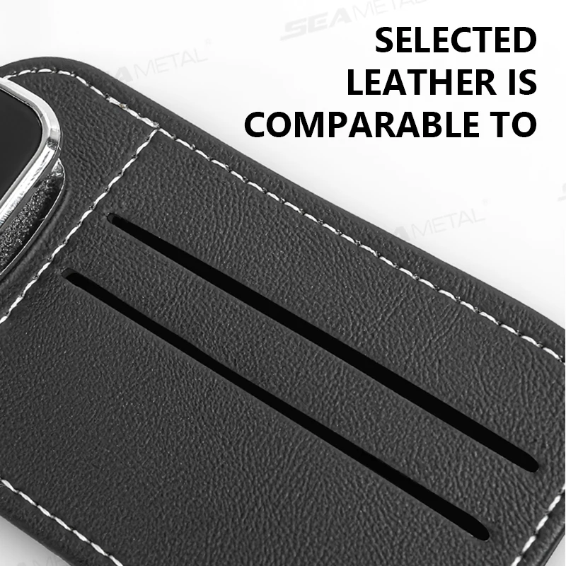 PU Leather Car Sunglasses Clip with Card Holder