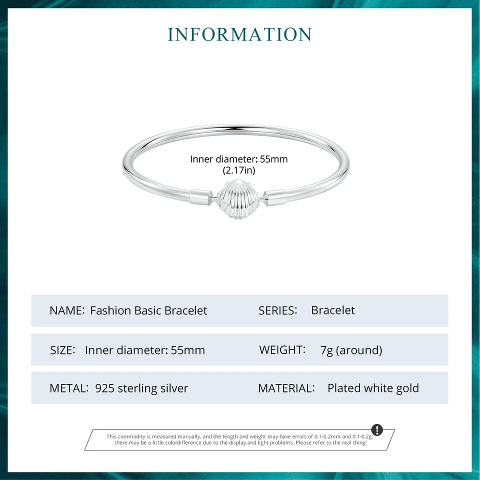 Silver Shell Bracelet Bangle