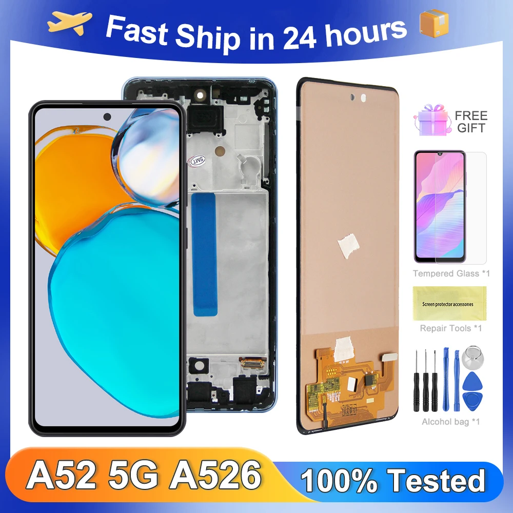 

ЖК-дисплей A52 для Samsung Supre AMOLED A526B A5260 A526W A526U A526U1