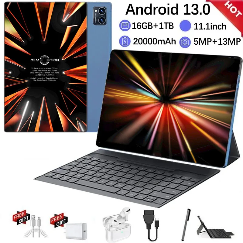 2024 Tablet Android 20000 mAh Global Version  16GB Ram 1TB Rom New Network 11.1 inch 14 Core Android 13.0 Wifi Tablet