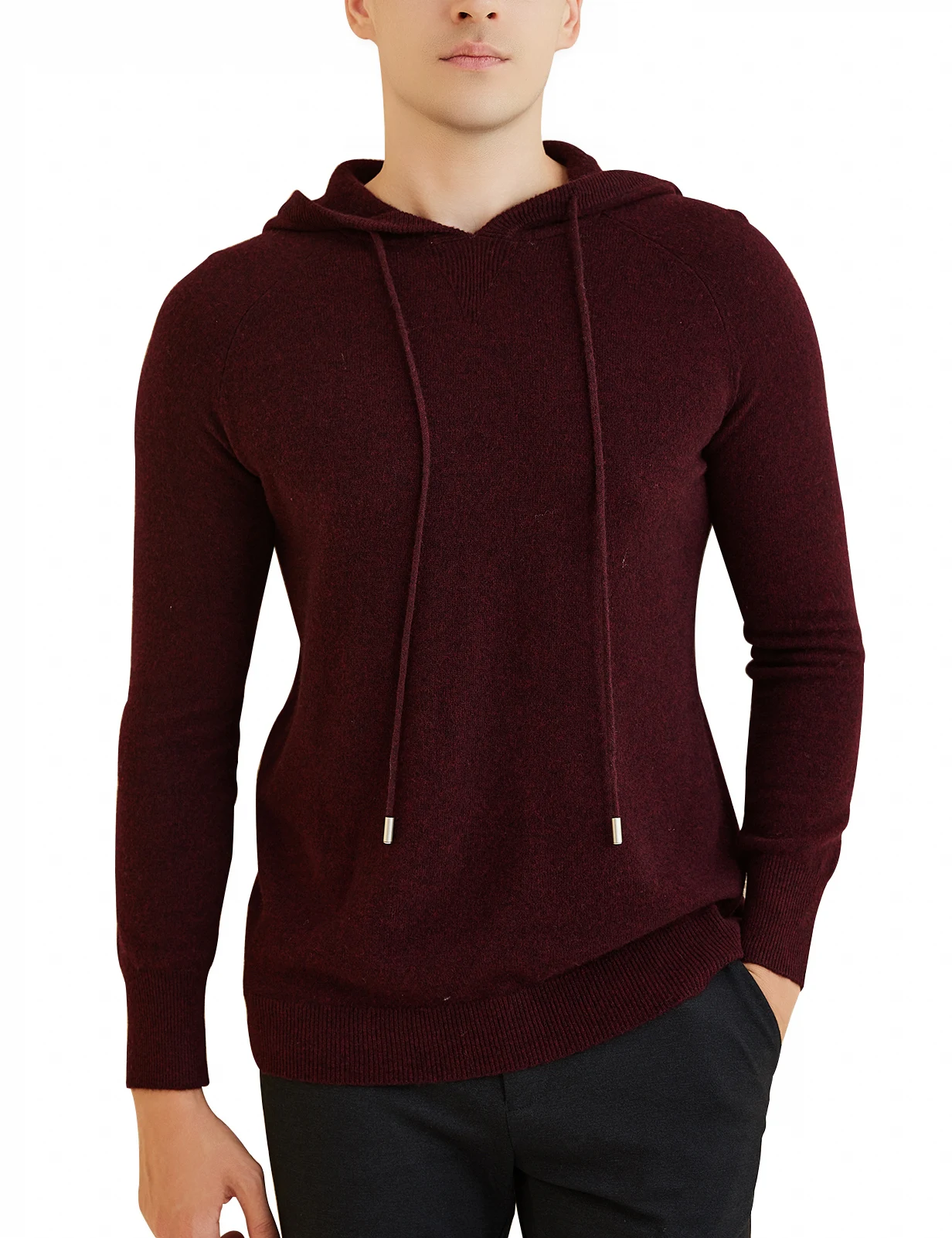 Hoodie Men's Sweater 100% Merino Wool Knit Hooded Sweater 2023 Fall Winter Warm Long Sleeve Pullover Male Korean Luxury Clothing 2