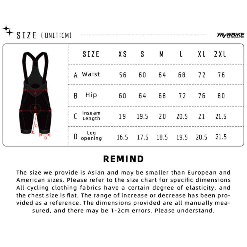 Ykywbike Women Cycling Bib Shorts Elastic Interface 7 Hours Pad Ride Shorts UPF40 Summer Sun Protection Road Bicycle Bib Cycling Bib Shorts Cycling Shorts