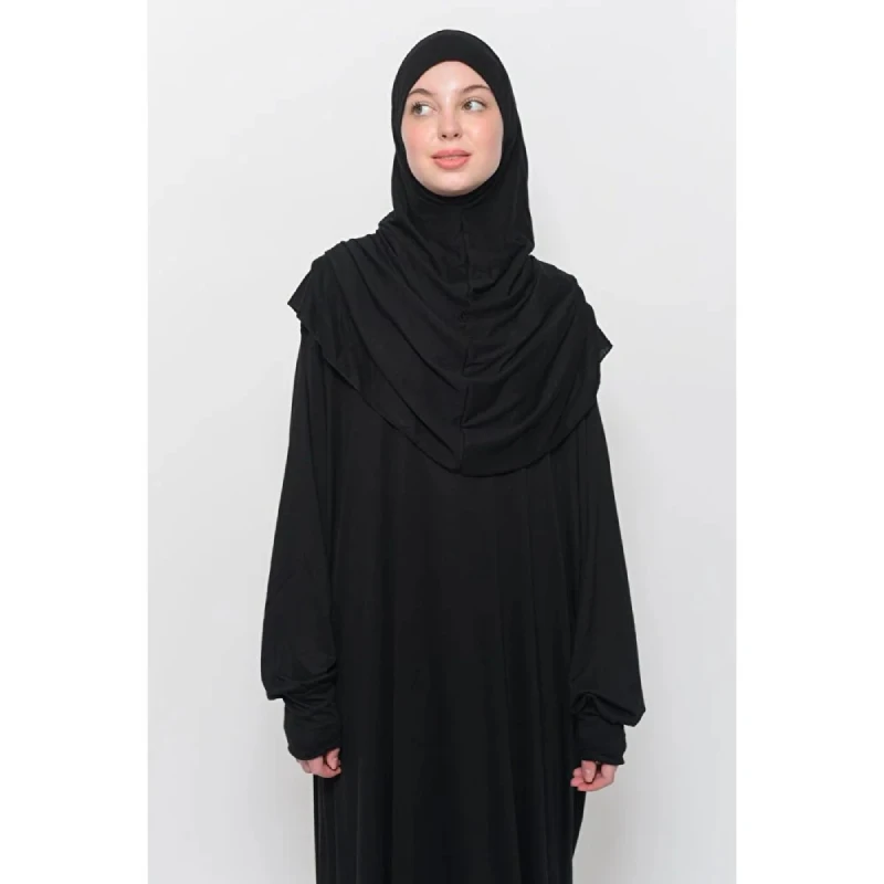 Hijab Prayer Dress Altobeh Practical One Piece Cotton Bat Sleeves Removable With Headscarf Organic