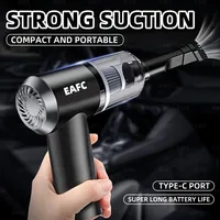 Aspirateur à main multifonctionnel, aspiration puissante de 120 W, aspirateur sans fil pour voiture, sol et maison, mini collecteur de poussière de 50 ml, sec et humide, recharge USB 5 V, batterie au lithium de 4000 mAh, double usage maison et voiture, pour voitures, maisons, bureaux, camping 3