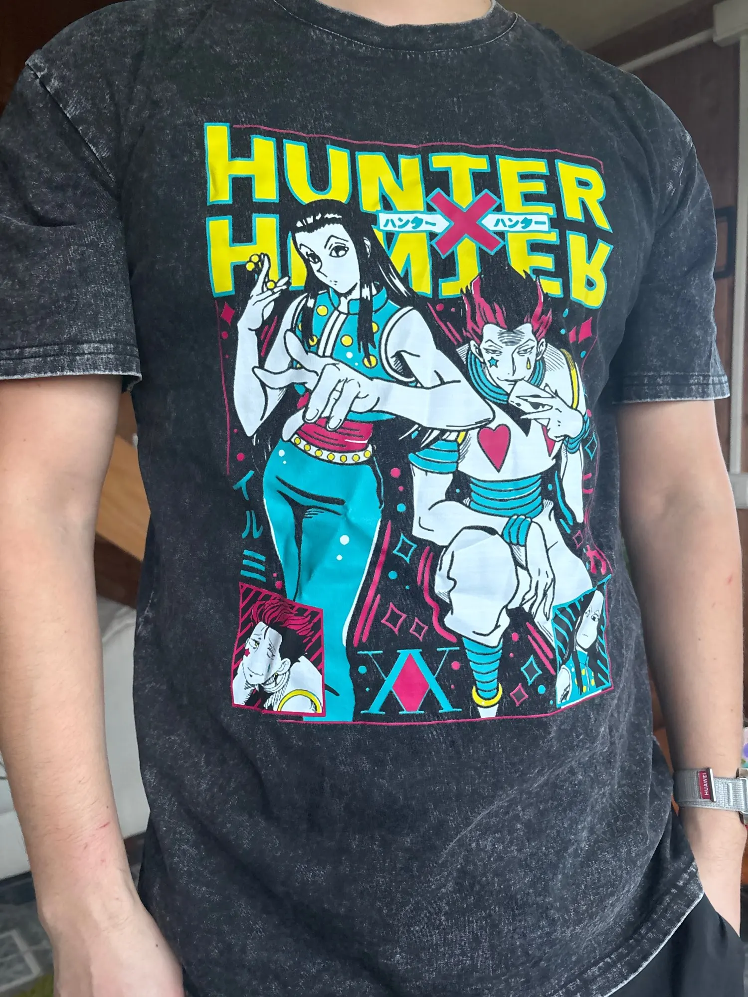 Anime Hunter × Hunter T-Shirt – Cherry Blossom X Logo | Cotton Oversized Tee with Anime Art Design