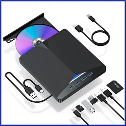 7-in-1 USB 3.0 Type-c External DVD RW CD Drive Burner Reader Player Optical Drive External For PC Laptop Desktop iMacs