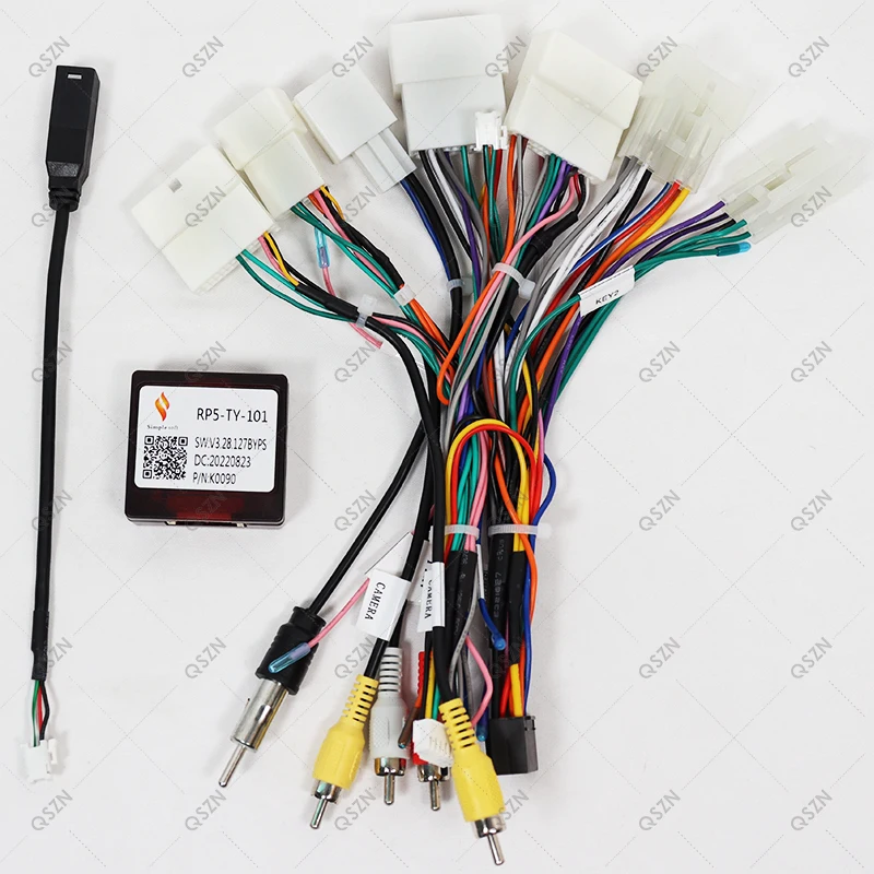 QSZN Canbus Box RP5-TY-101 For Toyota Camry Rav4 Corolla Prius HIGHLANDER PRADO 120 Car Radio Wiring Harness Power Cable