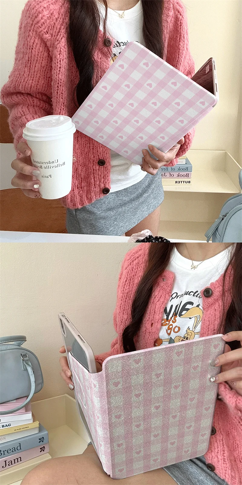 Chic Pink 360° Rotating Tablet Case - Fashion Love Edition