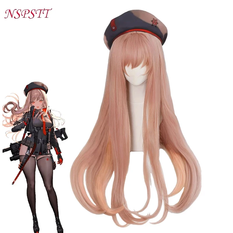 

NSPSTT Rapi Cosplay Wigs Nikke The Goddess Of Victory Rapi 80cm Women Long Straight Mixed Orange Pink Party Synthetic Hair