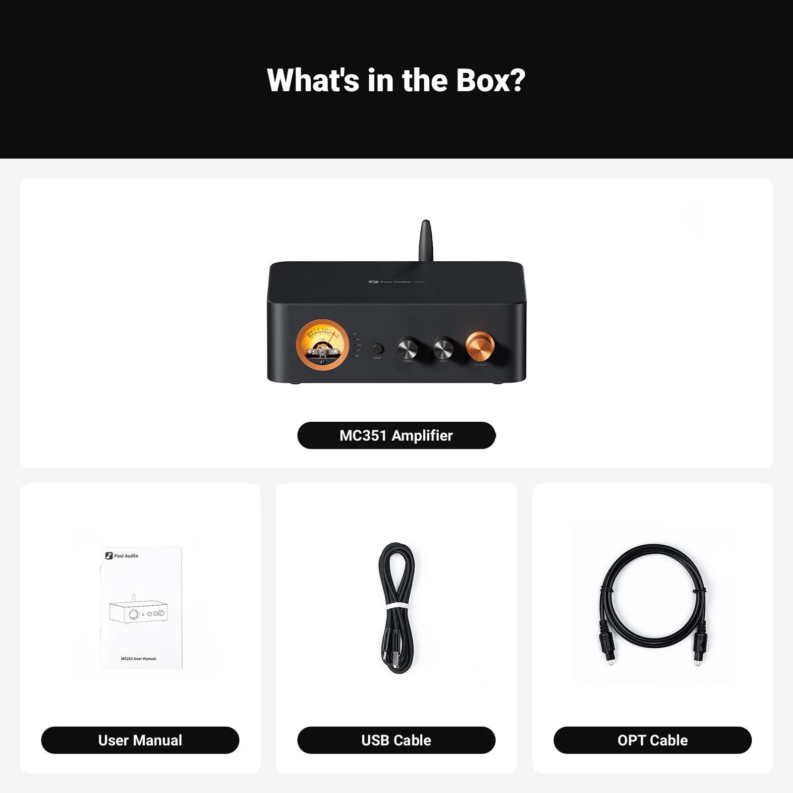 Fosi Audio MC351 オールインワンDACアンプ VUメーター付き 2.1ch