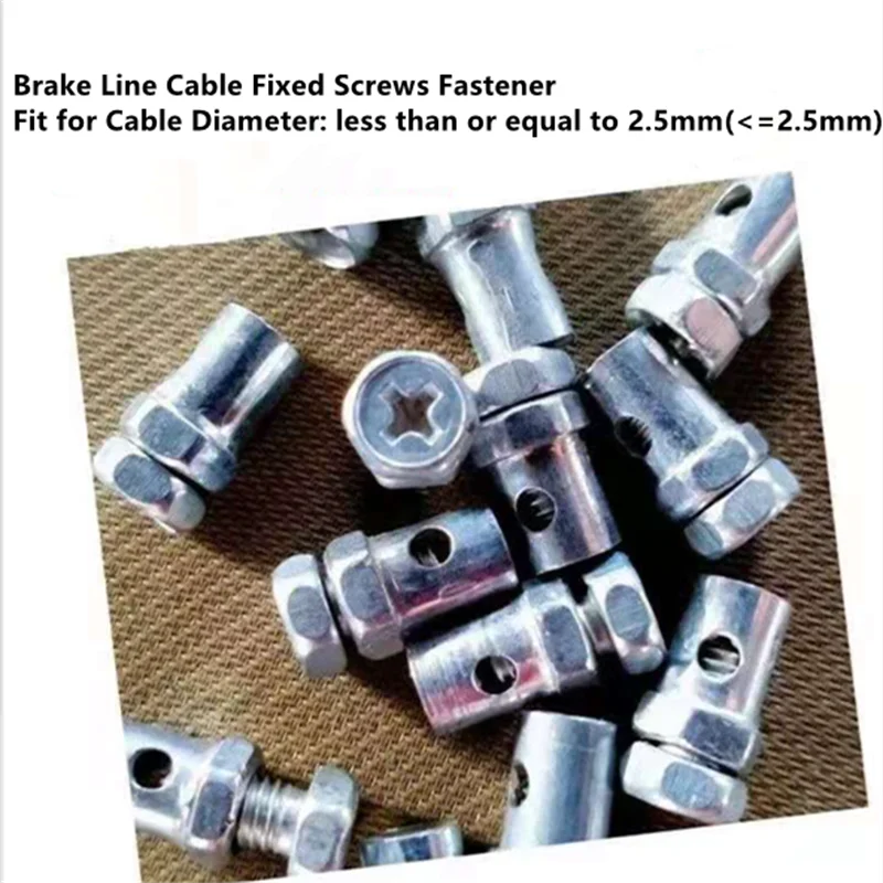 Motorcycle Brake Fastener Motorcycle Brake Line Cable Wire Fixed Screws Fastener For Diameter 2.5mm Universal 14*8 mm Silver Tone Thread 10 PCS
