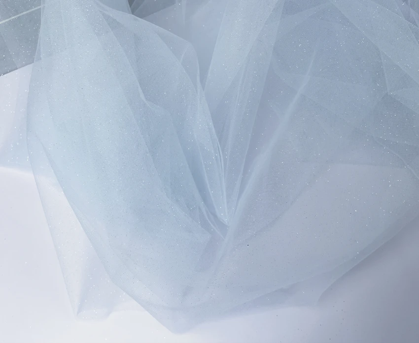 Purple Champagne Fine Glitter Crystal Mesh Tulle Wedding Dress Fabric