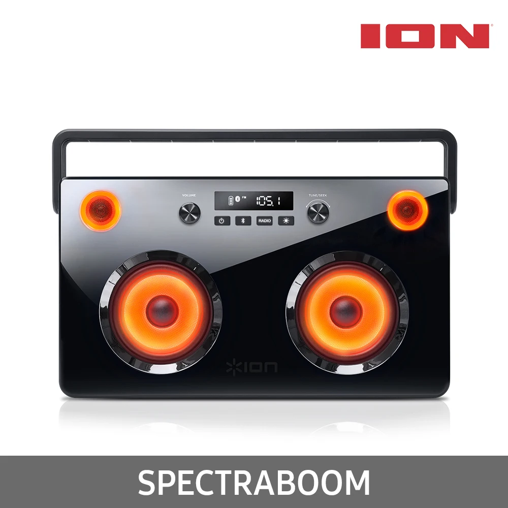 Ion Audio SPECTRABOOM Bluetooth Speaker 60W LED Speaker Boom Box