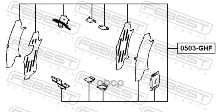 Комплект Монтажный Для Дисковых Колодок Mazda 6 Gh 2007-2012 0503-Ghf Febest арт. 0503-GHF (art.: 3920c49003efa) - 3920c49003efa