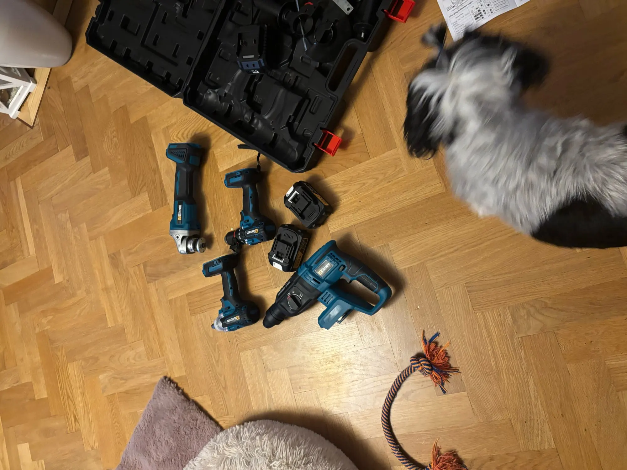 Gisam 4Pcs Brushless Tools Set 13mm Electric Drill + 2 In1 Impact Wrench + 125mm Electric Angle Grinder+ Electric Hammer Drill photo review