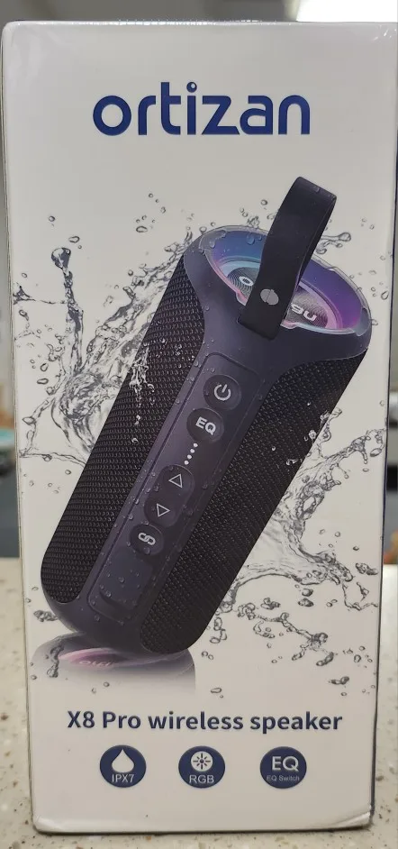 Ortizan X8 Pro Bluetooth Speaker Portable with 40W Stereo Sound,Rich Bass,IPX7 Waterproof, 30H Playtime, Mixed Color Lights,3 EQ photo review