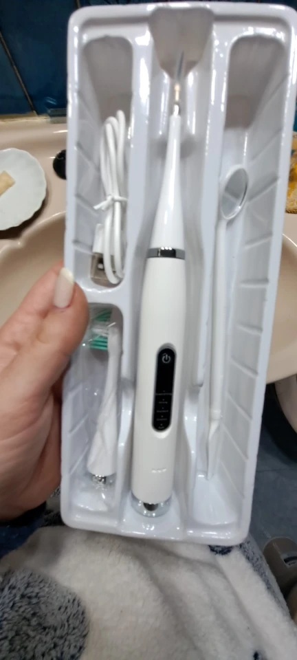 Electric Teeth Whitening Dental Calculus Scaler Plaque Coffee Stain Tartar Removal High Frequency Sonic Toothbrush Teeth Cleaner photo review
