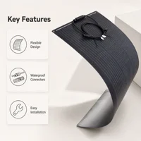 Panneau solaire flexible léger et à haut rendement de 100W 18V, pliable et étanche, idéal pour les camping-cars, les bateaux, le camping et tous les besoins d'alimentation hors réseau en extérieur. 1