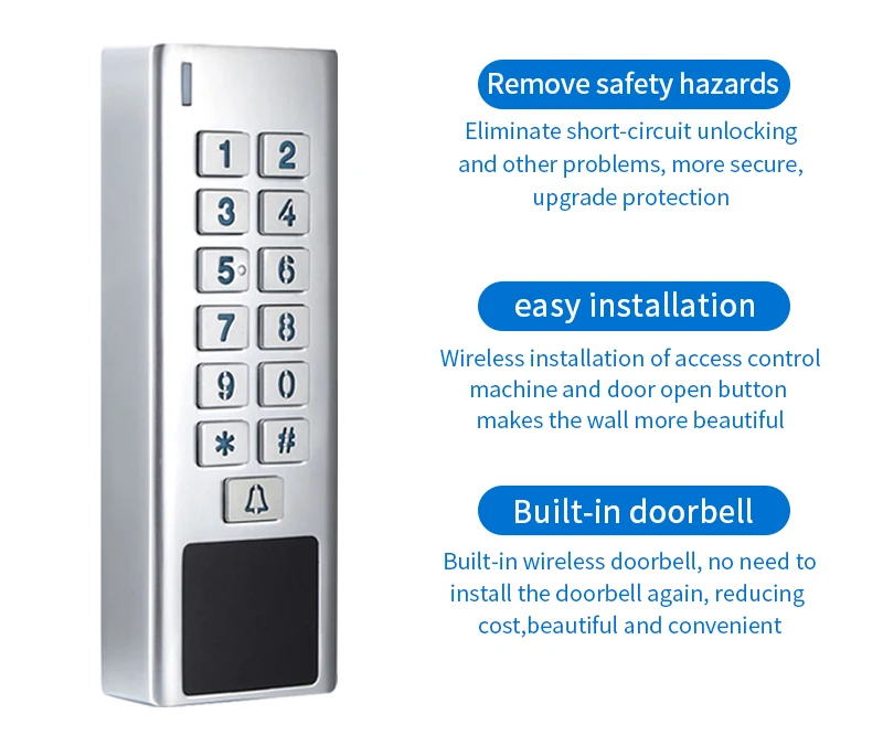 IP67 Waterproof 433Mhz AC 100V~240V Wireless Access Control Kit Electronic Lock