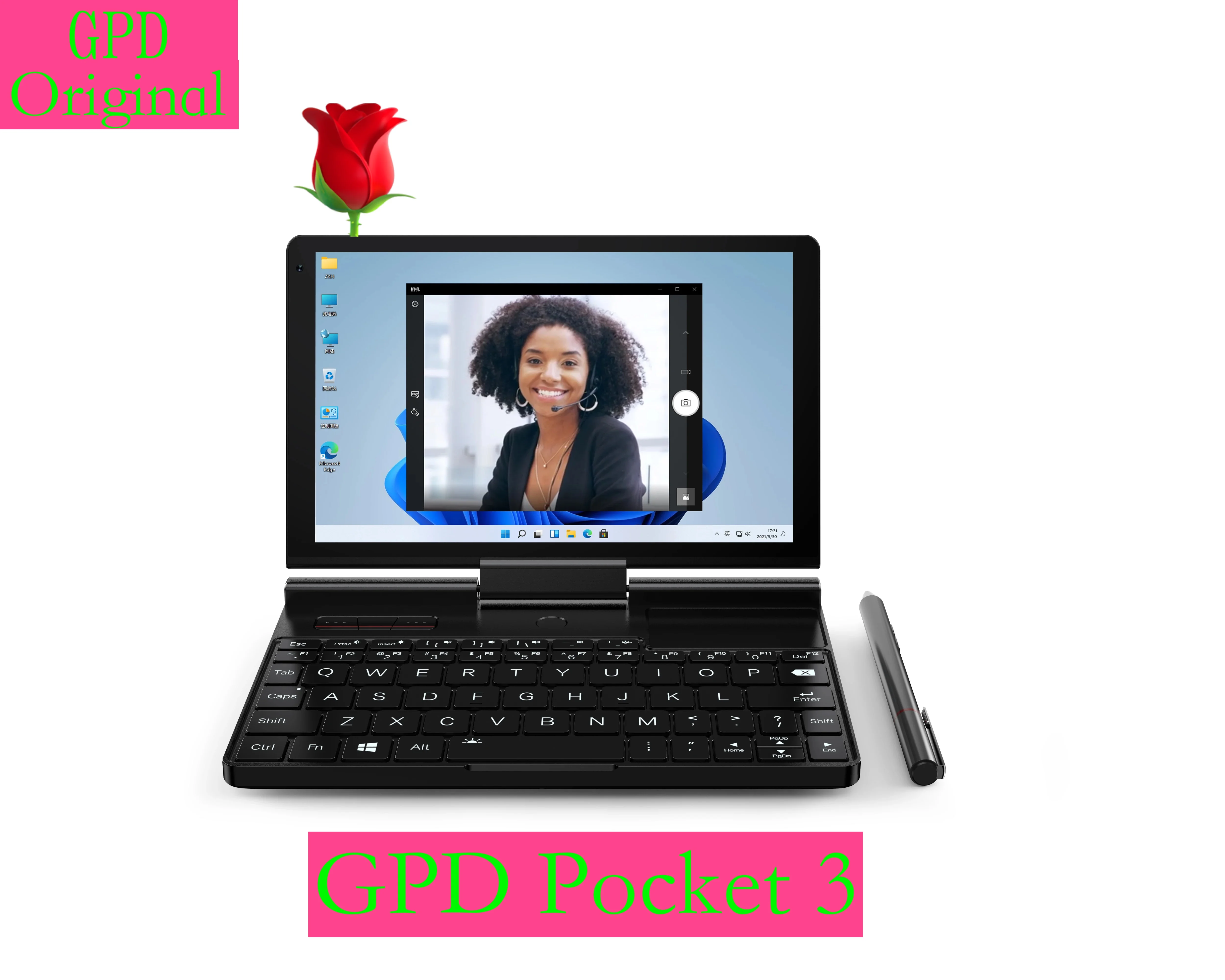 GPD 포켓 3 윈도우 휴대용 미니 게임용 노트북 코어 i7 터치 스크린 PC 컴퓨터 노트북, 16GB RAM, 1TB SSD