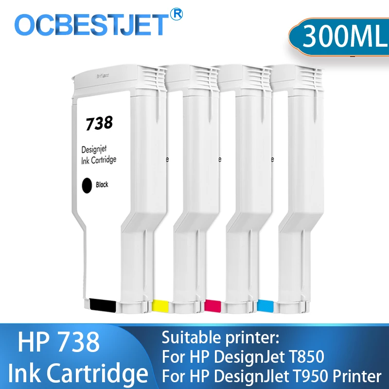 

OCBESTJET для HP 738 совместимый чернильный картридж для принтера HP Designjet T850 T950 300 мл/ПК