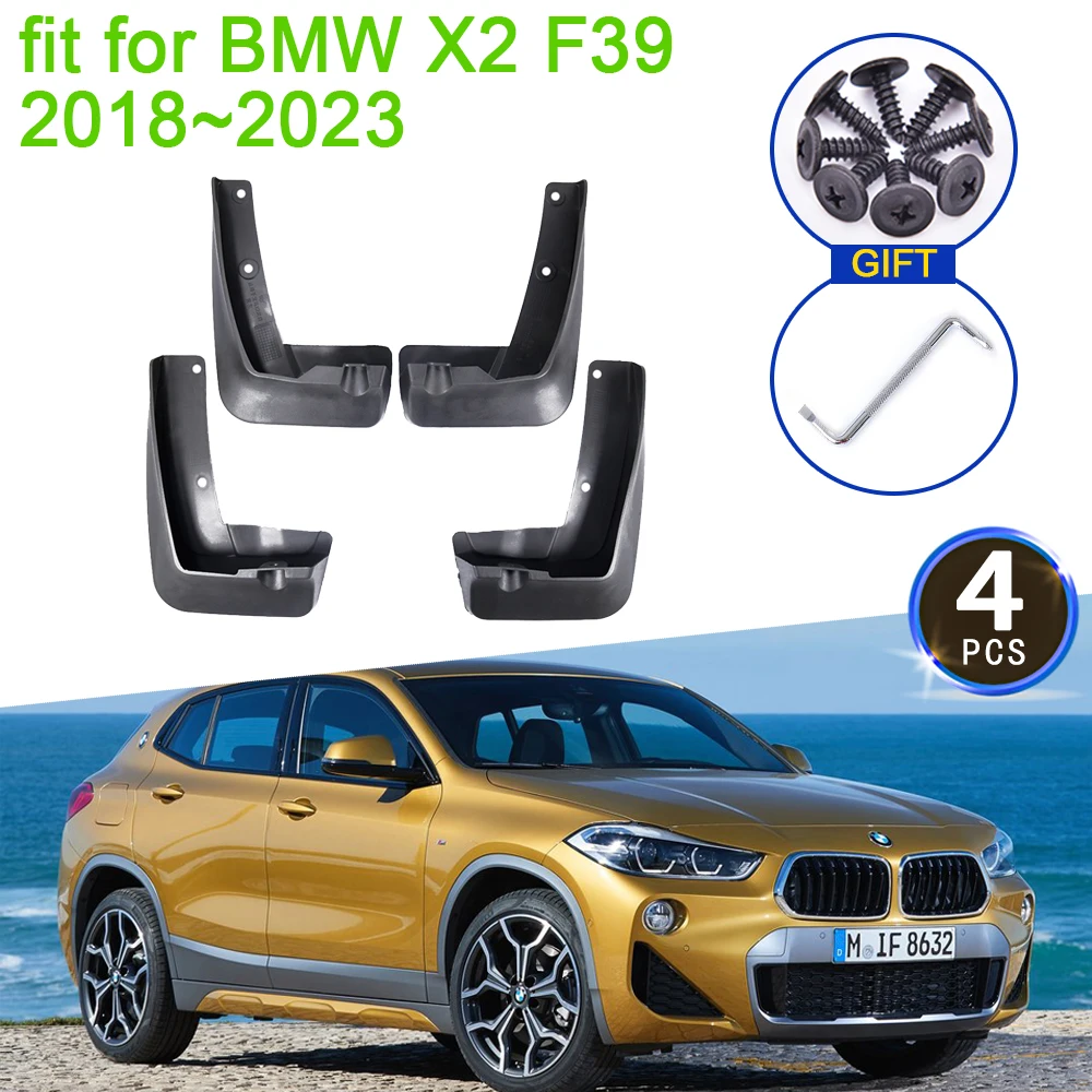 4x bmw X2 F39 2018 2019 2020 2021 2022  2023フェンダーフェンダー抗スプラッシュupguardsフラップマッドフラップフロント後輪4個アクセサリー