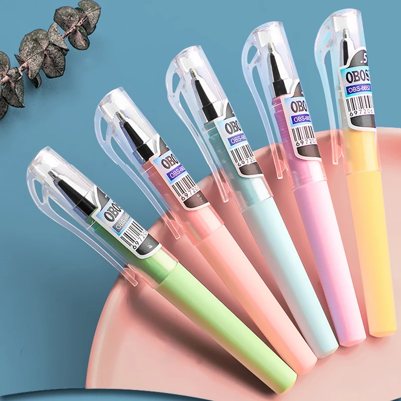 Portable Black Ink Gel Pens Set with Replaceable 0.5mm Refills - Smooth Writing for School, Office, and Home Supplies
