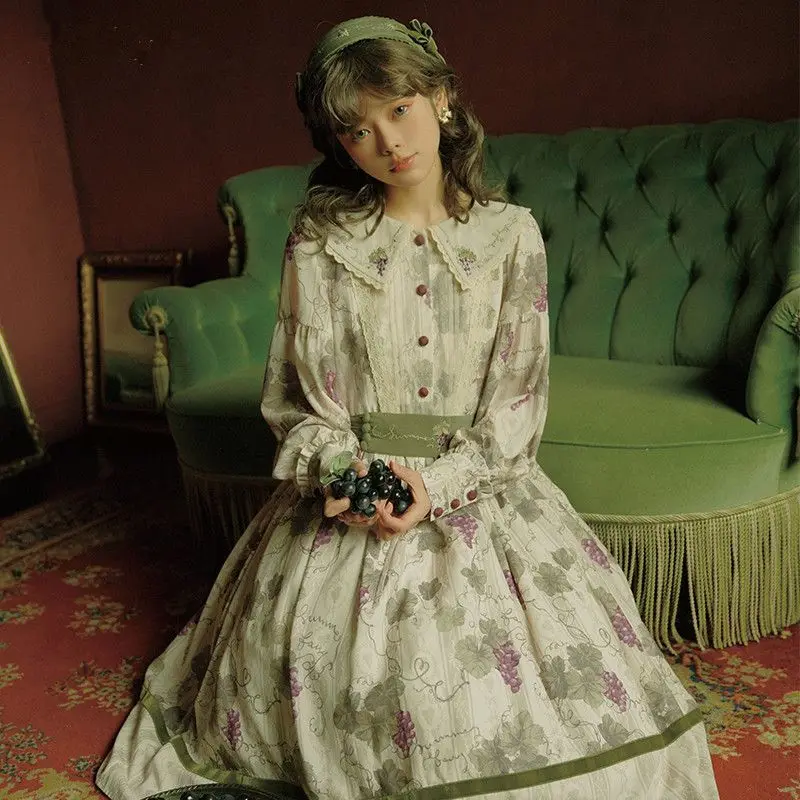 

Vintage Victorian Elegant Lolita Princess OP Dress Women Retro Doll Collar Party Dresses Girls Fairy Lolita Dress