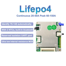 Enhanced Smart Battery Management System for E-bike Balance - 20A to 50A with Auto Cell Detection (Lifepo4 Built-in BT)