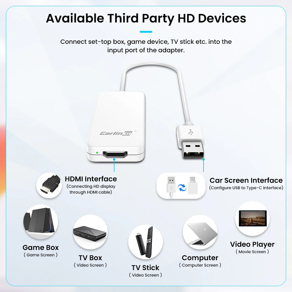 CarlinKit ڵ TV  HDMI     Է OEM  CarPlay ڵ TV ƽ   ڵ ׼ 