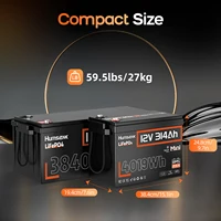 Batterie au lithium LiFePO4 Humsienk 12V 300AH (314AH) version Bluetooth, BMS 200A, cellules A+, pour système solaire hors réseau, camping-car, bateau 2