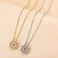 Coffret Cadeau Rose, Collier Trèfle à Quatre Feuilles, Collier Cœur, Collier Trèfle à Quatre Feuilles Mignon, Colliers Délicats en Or, Cadeaux pour Mère 5