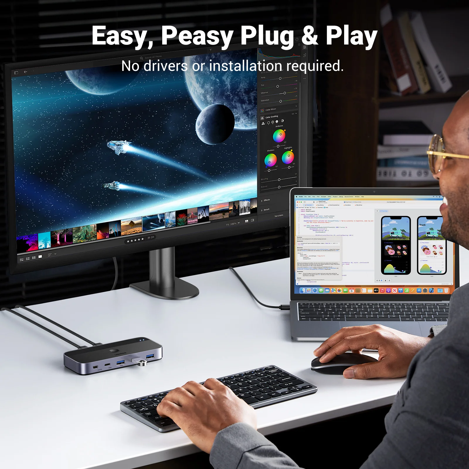 Ugreen-usb 3.0 Kvm Switch para pc Teclado Mouse Impressora Pcs Dispositivos - Imagem 2