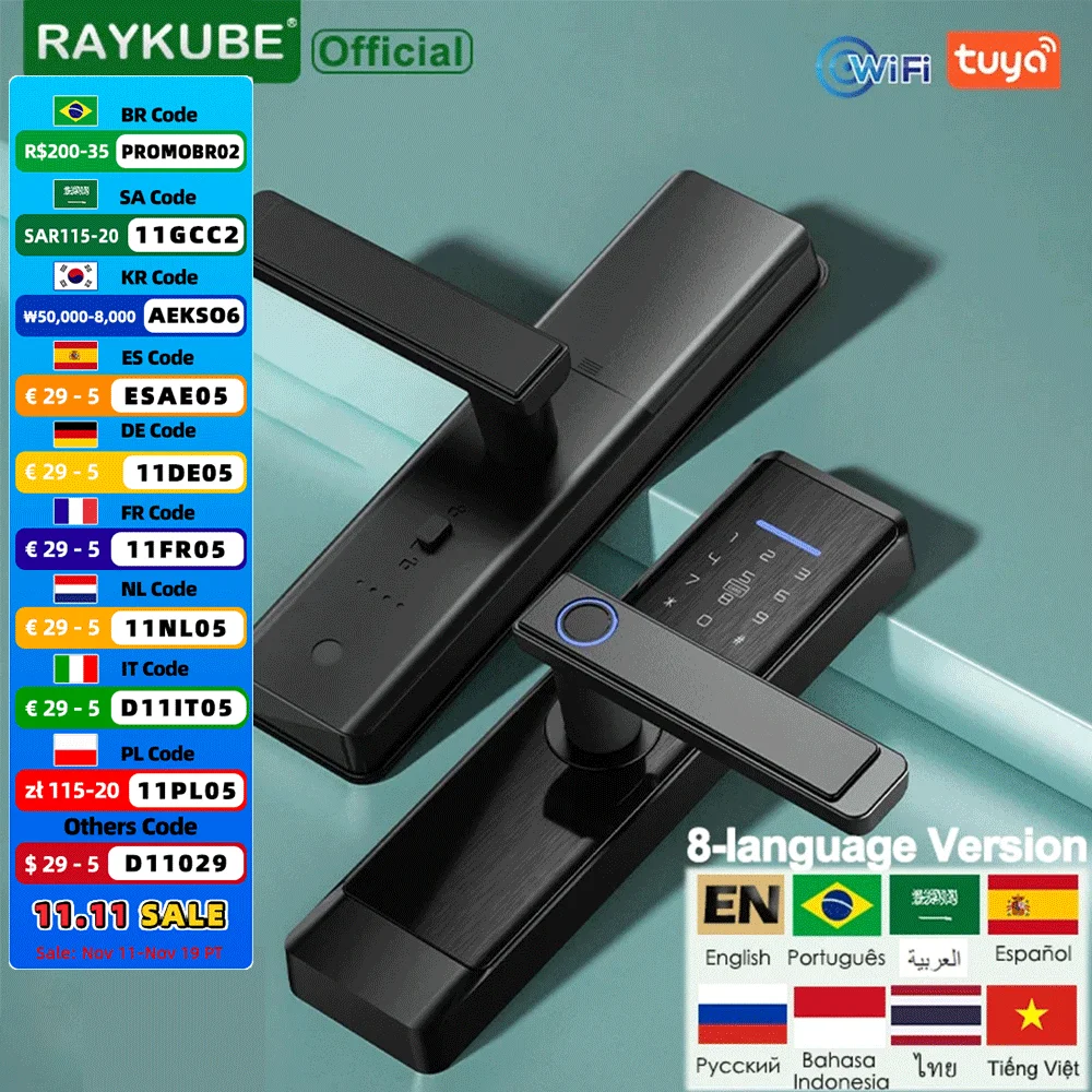 Serrure WiFi intelligente Tuya pour B&B et bureau | Télécommande
