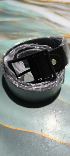 MIDNIGHT SOVEREIGN™ – Black Buckle Genuine Leather Belt photo review