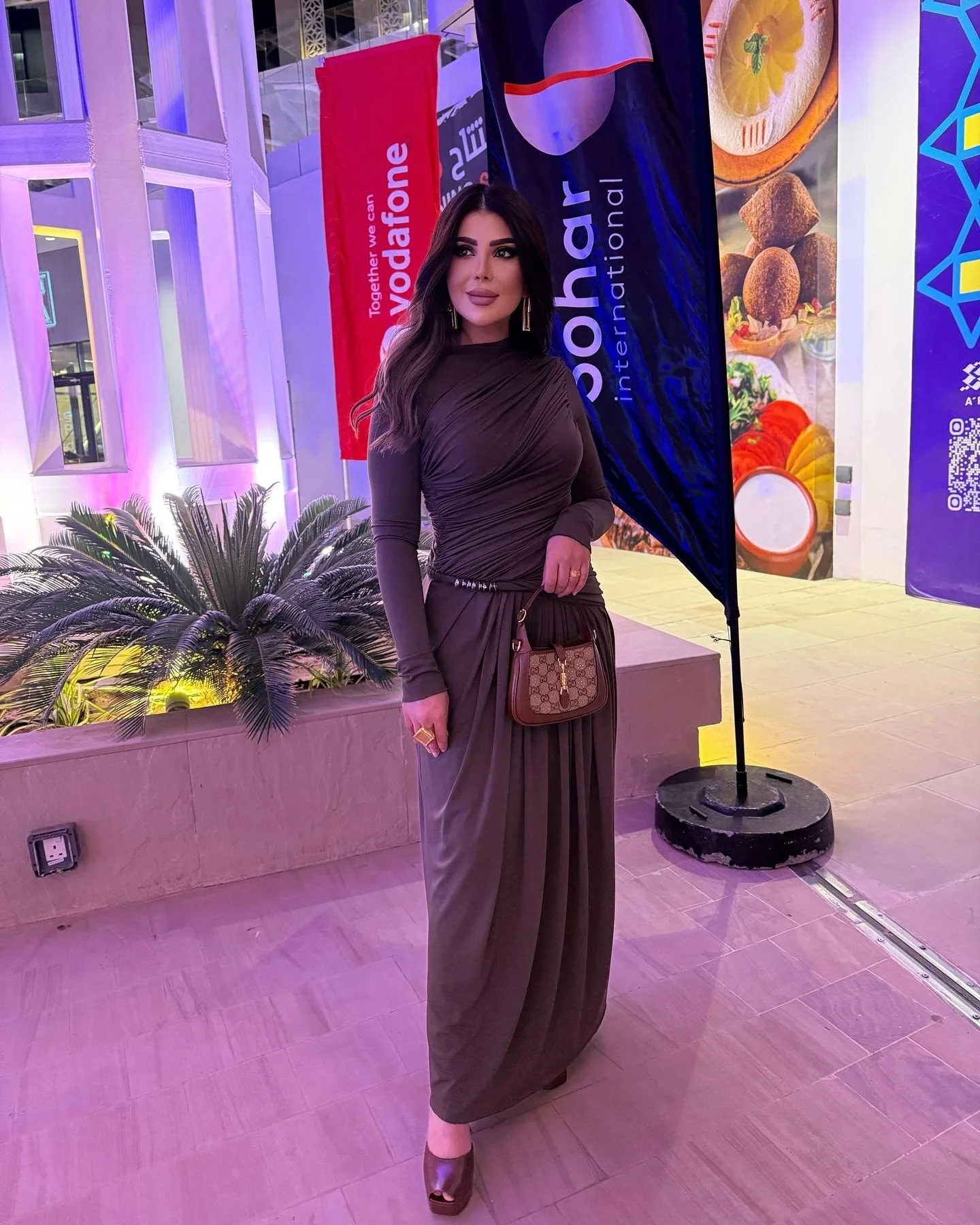 Stunning Pleated Patchwork Ankle-Length Gown - Empire Waist photo review