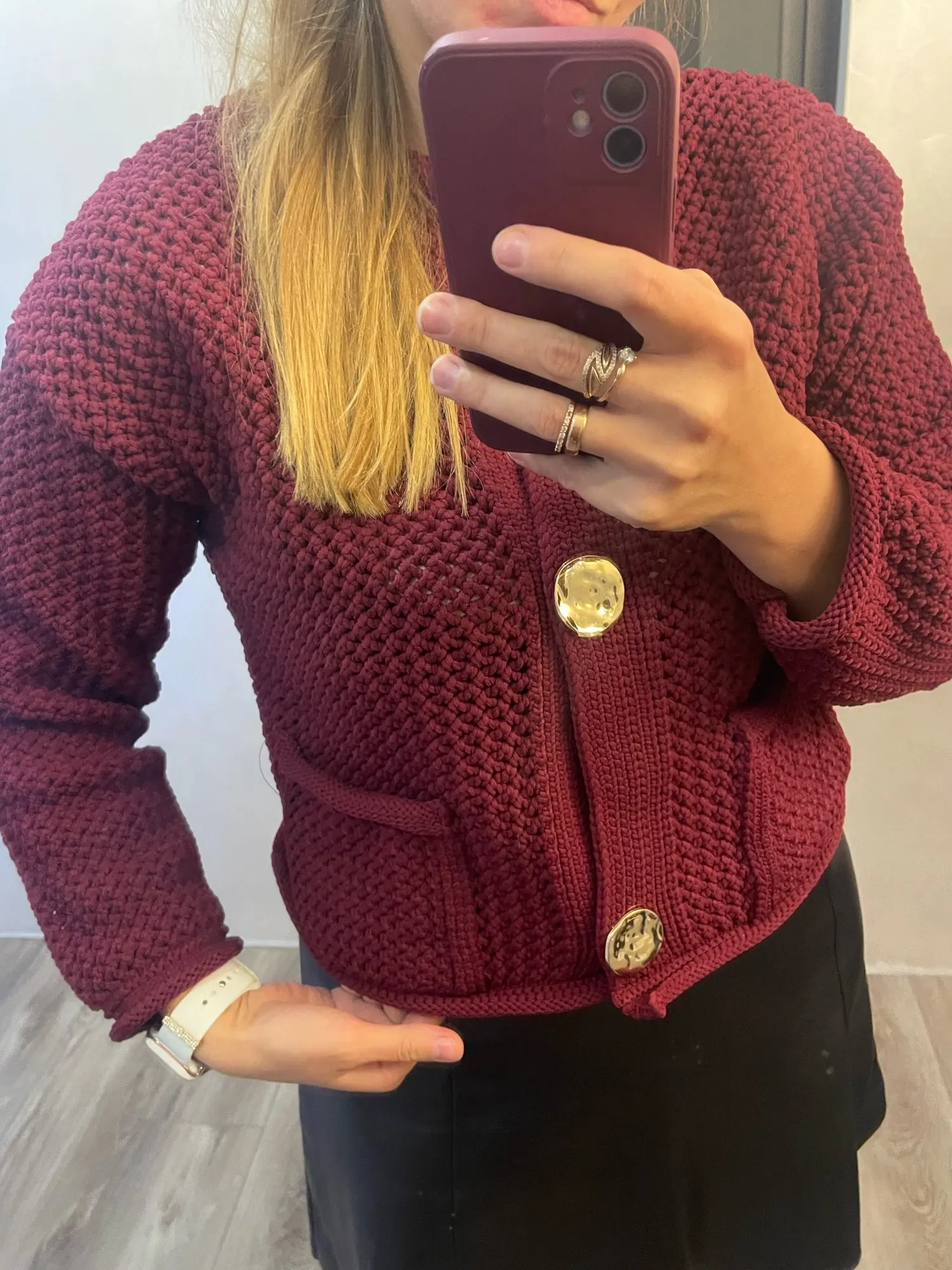 TRAF Knitted Sweater Cardigan For Women Autumn Long Sleeve Cropped Cardigans Ladies Outerwears Winter Button Knit Sweater photo review