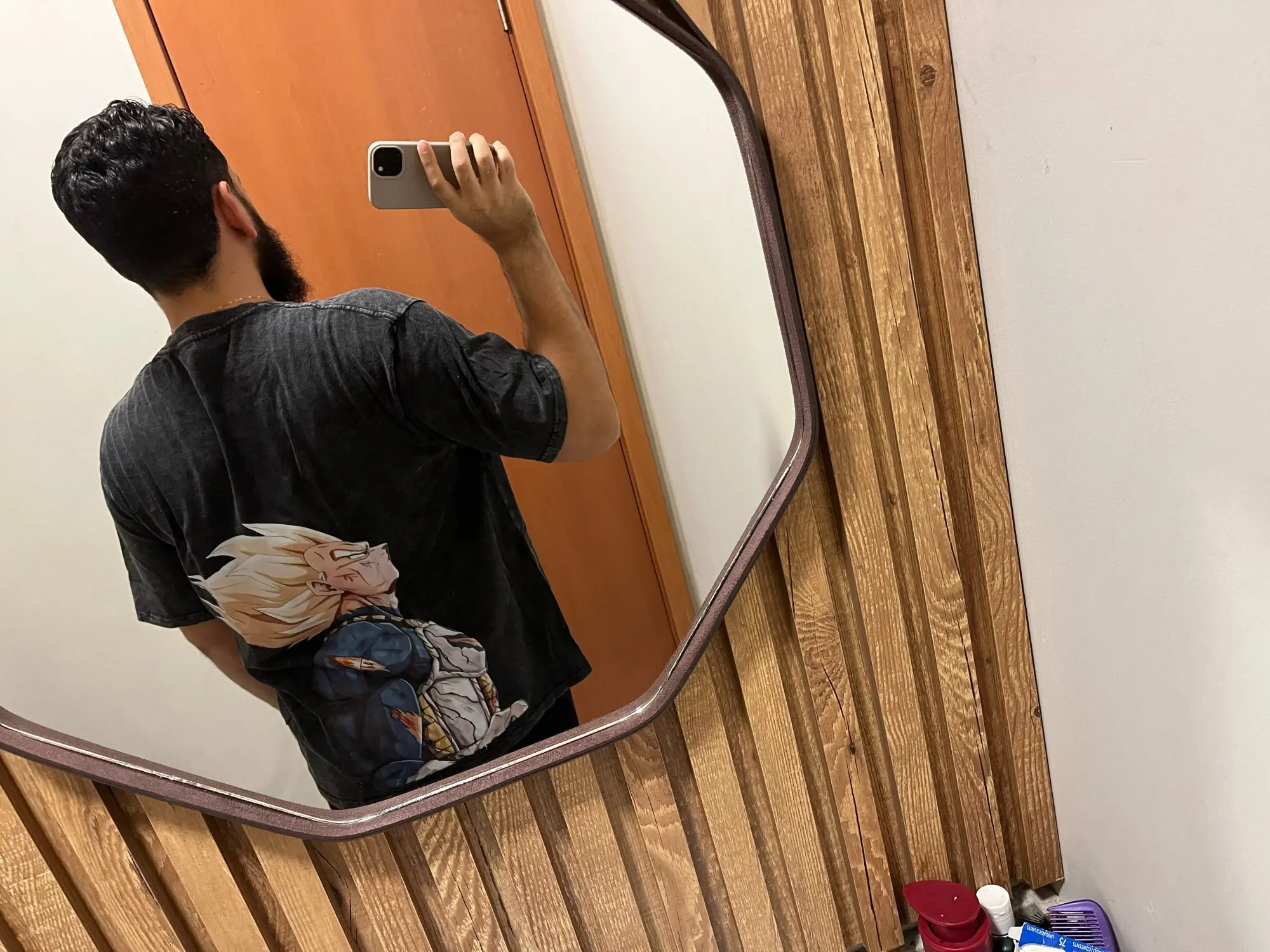 Anime Dragon Ball Z Vegeta Vintage Wash T-Shirt Short Sleeve Loose Sports Fitness T-Shirt Men's Harajuku Clothing Dragon Ball