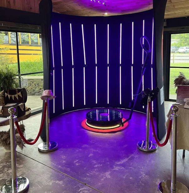 360 Camera Photo Booth Machine With Transparent Colorful Led Light